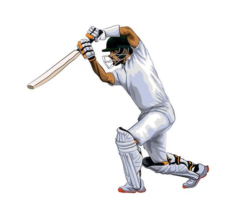 Abstract batsman playing cricket from sp... | Premium Vector #Freepik #vector #cricket-batsman #cricket-player #batsman #cricket-team Cricket Drawing, Cricket Logo Design, Playing Cricket, Cricket Logo, Cricket Poster, Football Artwork, Drawing Realistic, Virat Kohli Instagram, Birthday Background Images