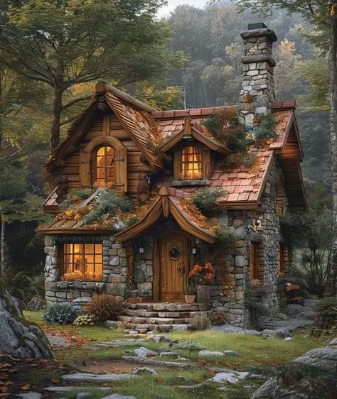 Tree House Architecture, Frame Plants, Unique Landscaping, Dreamy Cottage, Fairytale Houses, Fantasy Cottage, Fairy Tale Cottage, Crazy Houses, Cabin Rustic