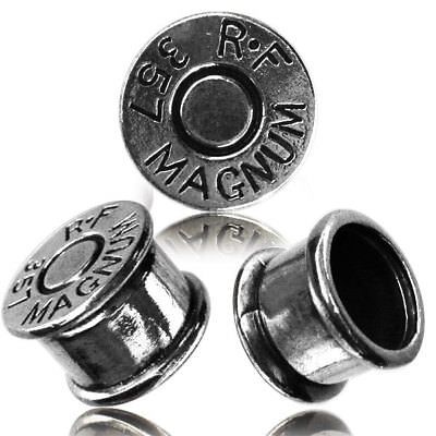 PAIR BULLET SHELL WHITE BRASS CASING SILVER TUNNELS PLUGS GAUGES PLUG GAUGE PLUG | eBay Pretty Plugs, Ear Gauge, Ear Gauges Plugs, Bullet Shell, Ear Tunnels, Cute Piercings, White Brass, Tunnels And Plugs, Gauged Earrings