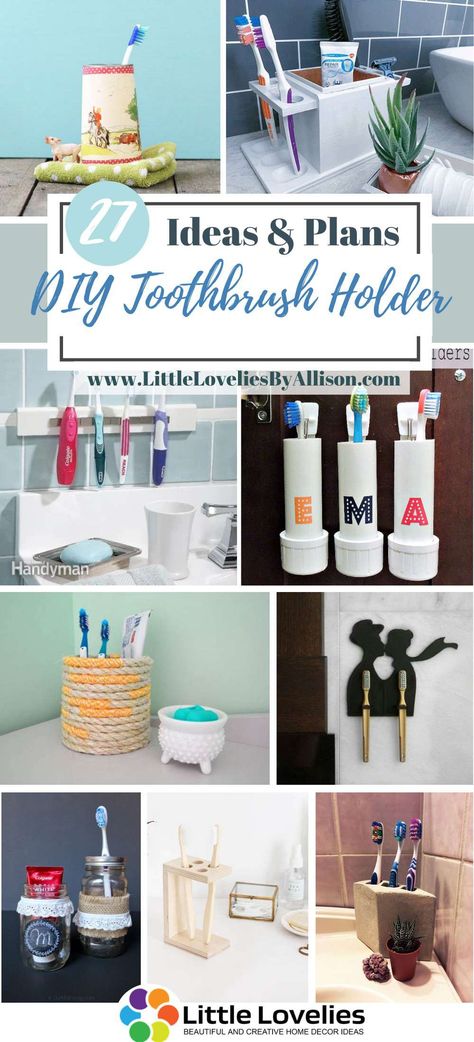 27 DIY Toothbrush Holder That Will Save Space In The Bathroom Toothbrush Holder Ideas, Bathroom Toothbrush Storage, Bathroom Toothbrush Organization, Diy Toothbrush Holder, Toothbrush Head Holder, Diy Brush Holder, Electric Toothbrush Storage, Diy Toothbrush, Diy Toothpaste