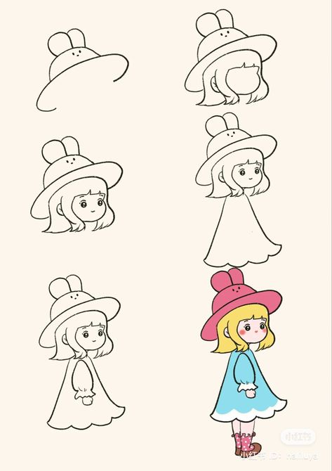 Simple Doll Drawing, Cartoon Characters Drawing Easy, Basic Drawings, Simple Draw, Emoji Drawings, Teaching Drawing, Pencil Drawings For Beginners, Drawing Lessons For Kids, Easy Doodles