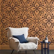 Flower Fine Line, Stencil For Wall Painting, Door Template, Template Flower, Stencil Wall, Large Door, Retro Luxury, Stencils Wall, Fine Line