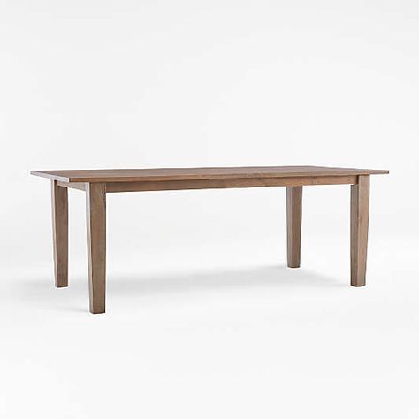 Dining Furniture, Bar & Kitchen Furniture | Crate & Barrel Basque Crate And Barrel, Basque Table Crate And Barrel, Crate And Barrel Basque Dining Table, Narrow Wood Dining Table, 60" Dining Table, Dining Table Wood Rustic, Dining Room Table Transitional, Light Brown Stain Wood, Basque Dining Table