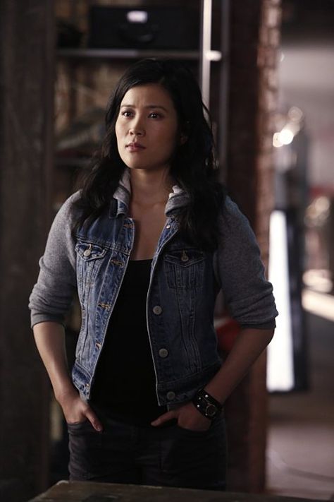 Still of Jadyn Wong in Scorpion (2014) Jadyn Wong, Scorpion Tv Series, Canadian Actresses, Face Claims, Scorpion, Tv Series, Of Love, Denim Jacket, Tv Shows