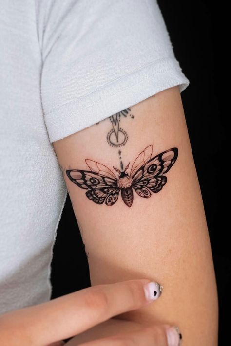 Stick And Poke Moth Tattoo, 3d Moth Tattoo, Moth Design Tattoo, Big Moth Tattoo, Dainty Moth Tattoo, Cute Insect Tattoos, Sphinx Moth Tattoo, Tiger Moth Tattoo, Pretty Moth Tattoo