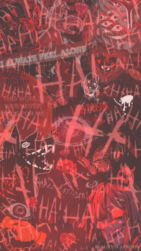 Rage Wallpaper Aesthetic, Psychotic Wallpaper, Claire Vibes, Red Horror Background, Psychopass Wallpaper, Black And Red Collage Wallpaper, Red And Black Horror Aesthetic, Villain Aesthetic, Gothic Wallpaper