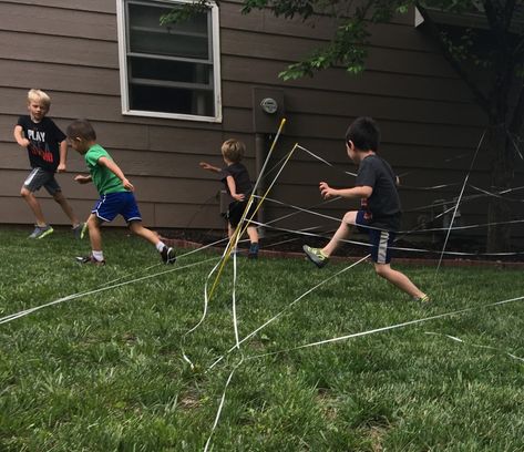 Backyard Fun: DIY Laser Maze and Obstacle Course Backyard Maze, Army Obstacle Course, Toddler Obstacle Course, Laser Maze, Family Games To Play, Army Birthday Parties, Backyard Obstacle Course, Family Games Outdoor, Kids Obstacle Course