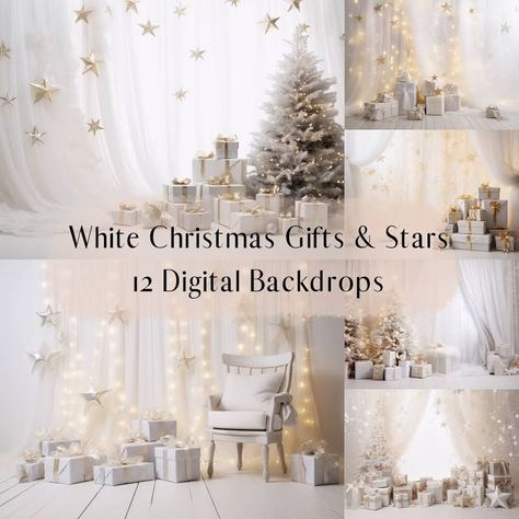 Simple Christmas Backdrop, Christmas Picture Background, Composite Photography, Digital Photography Backdrops, White Overlay, Winter Backdrops, Christmas Mini Sessions, Holiday Images, Sparkling Stars