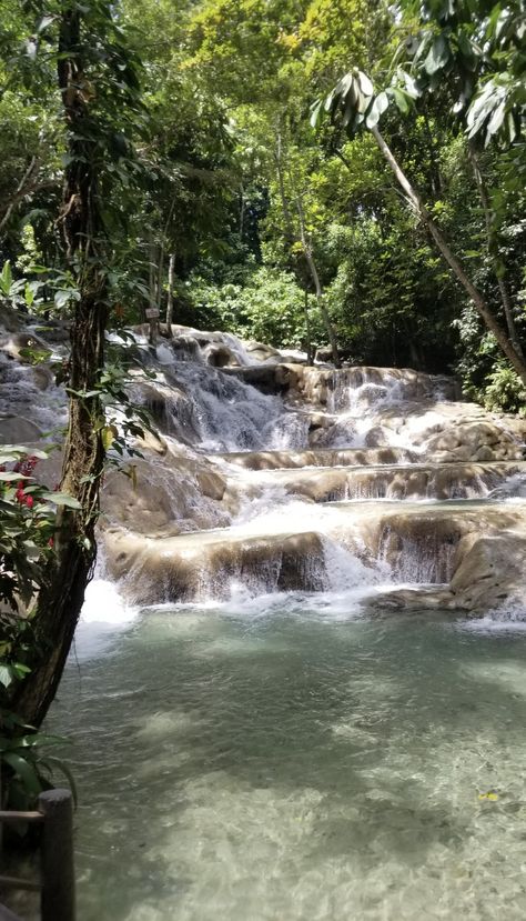 Dunn’s River Falls Duns River Falls Jamaica, Jamaica Dunns River Falls, Jamaica Landscape, Dunns River Falls Jamaica, Dunns River Falls, Jamaican Vacation, Earth Tattoo, Jamaica Vacation, Great River