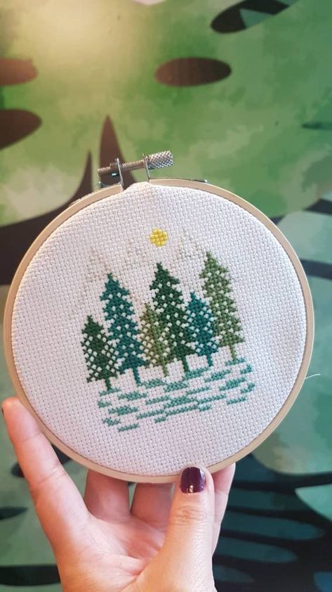 Thread Needle, Wooden Embroidery Hoops, Diy Cross, Diy Cross Stitch, Canadian Rockies, Into The Woods, Banff National Park, Beautiful Lakes, Alberta Canada