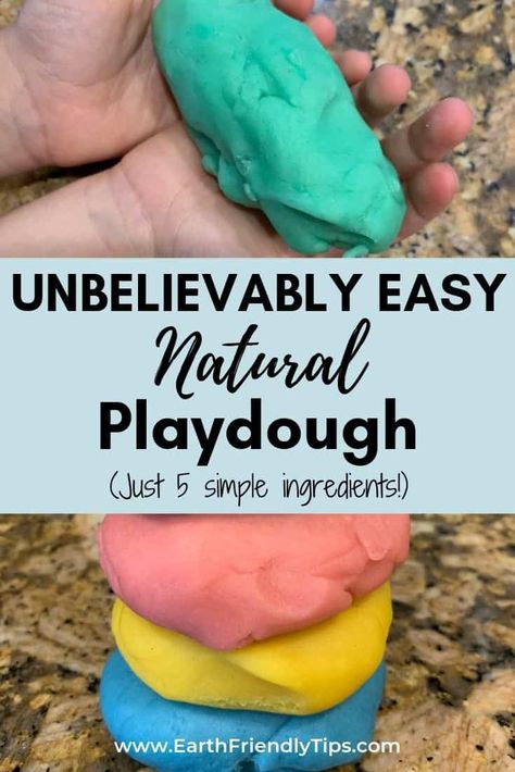 How to Make Homemade Playdough - Earth Friendly Tips Safe Playdough Recipe, Baby Safe Playdough, Diy Non Toxic Play Dough, How To Make Playdough Easy Homemade, Organic Playdough Recipe, Natural Playdough Recipe, Non Toxic Playdough Recipe, Make Playdough Easy, Playdough Homemade