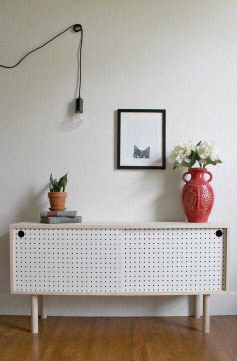 How to build a Mid Century Modern Pegboard Cabinet Pegboard Cabinet, Modern Pegboard, Mid Century Modern Diy, Woodwork Tips, Woodshop Diaries, Diy Pegboard, Crafts For Beginners, Free Building Plans, Creative Woodworking