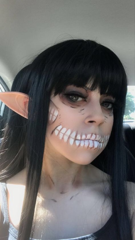 Attack On Titan Makeup, Titan Makeup, Founding Titan, Attack On Titan Cosplay, Aot Cosplay, Bsd Characters, Halloween Costumes For Work, Makeup Cosplay, Cute Halloween Makeup