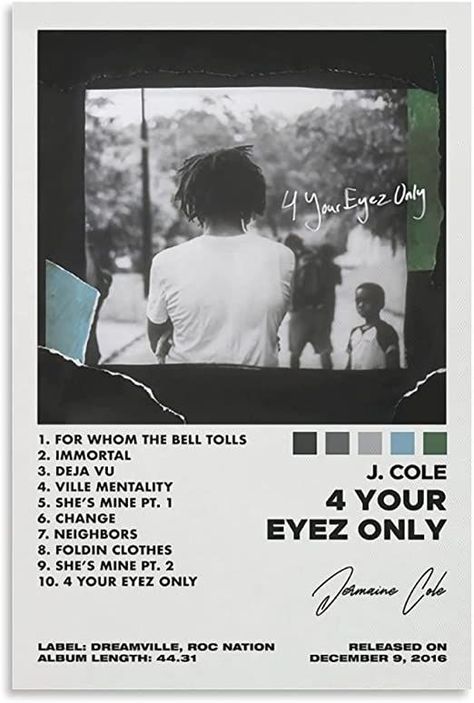 J Poster Cole 4 Your Eyez Only Album Cover Poster for Room Aesthetic Canvas Wall Art Bedroom Decor Posters 12x18inch(30x45cm) J Cole Poster, J Cole Albums, Album Cover Wall Decor, Music Classroom Decor, Rap Album Covers, Music Poster Ideas, Music Album Art, Album Cover Poster, Music Poster Design