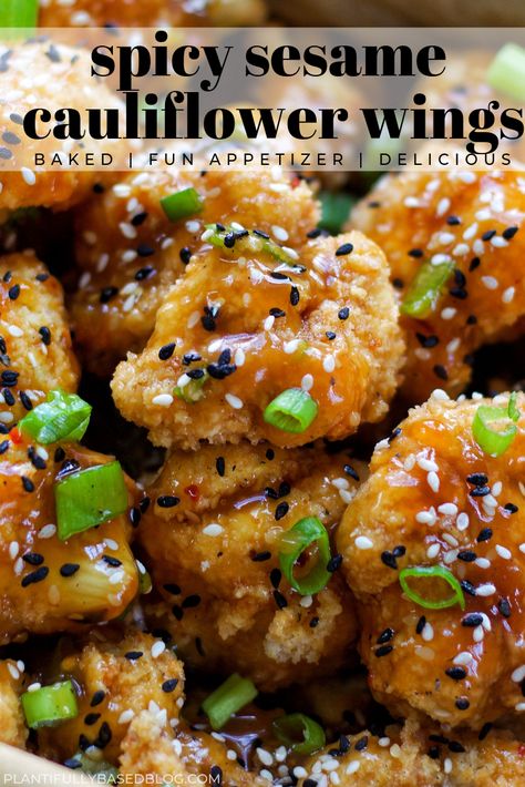 Sesame Cauliflower, Crispy Cauliflower, Cauliflower Wings, Head Of Cauliflower, Chickpea Flour, Air Fryer Recipes Healthy, Cauliflower Recipes, Veggie Dishes, Low Sodium