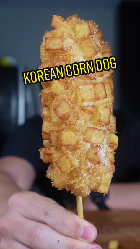 Korean Corn Dog Recipe, Korean Corn Dog, Korean Corn, Fun Foods To Make, Corndog Recipe, Corn Dog, Hot Dog Recipes, Yummy Comfort Food, Delicious Snacks Recipes