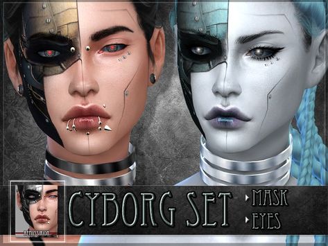 The Sims Resource - Cyborg Set Sims 4 Tattoo Artist, The Sims 4 Tattoo, Robot Makeup, Taemin Move, Tiktok Inspiration, Sim4 Cc, Sims 4 Tattoos, Die Sims 4, Sims 4 Cc Makeup