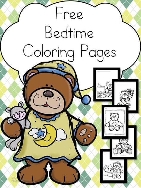 Your child will enjoy these free Bedtime Coloring Pages and Children Bedtime books before heading off to sleep each night. 1st Grade Writing Prompts, Behavior Punch Cards, Free Kindergarten Printables, January Ideas, Rhyming Activities, Kindergarten Printables, Summer Reading Program, Kindergarten Lesson Plans, Kids Bedtime