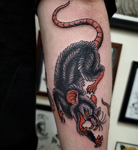 Rat Tattoo American Traditional, Traditional Tattoo Art Snake, Granade Tattoo Traditional, River Rat Tattoo, Rat Traditional Tattoo, Rat Tattoo Simple, Rat Tattoo Traditional, Black And Grey Traditional Tattoo, Traditional Butterfly Tattoo