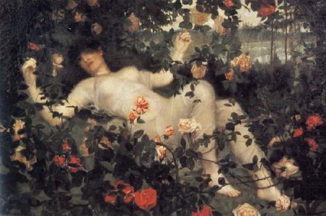 The Awokening of the Spirit of the Rose, William Stott of Oldham Spirits Art, Plot Lines, Roses Painting, Dante Gabriel Rossetti, Istoria Artei, Spirit Art, Bel Art, Rennaissance Art, The Awakening