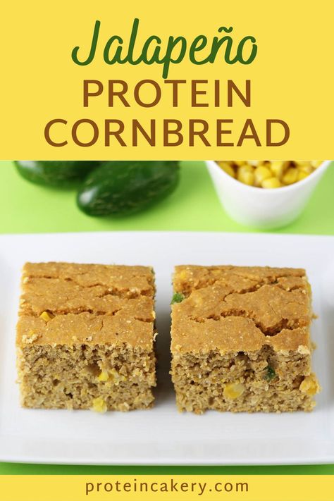 Protein Cornbread, Protein Breads, Easy Protein Snacks, Protein Snacks Recipes, Jalapeño Corn, Easy Protein Meals, Jalapeño Cornbread, Protein Vegetarian, Gluten Free Cornbread