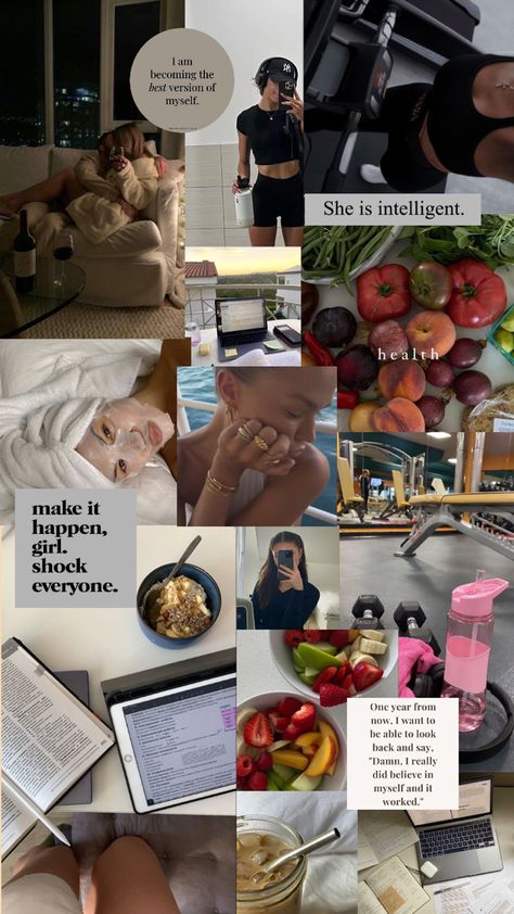 September Mood Board, September Mood, Fitness Vision Board, Positive Quotes Wallpaper, College Motivation, Vision Board Goals, Dream Vision Board, Glo Up, Vision Board Inspiration