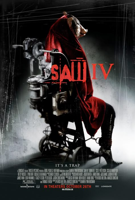 Saw Poster, Saw Iv, Saw Movie, Aesthetic Art Wall, Saw Series, Posters Diy, Saw Film, Scott Patterson, Cinema Decor