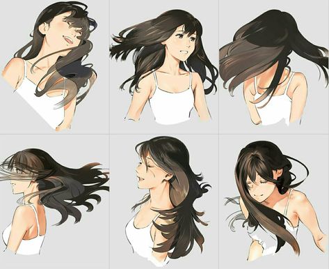 Hair Flowing, Pelo Anime, Drawing Template, Drawing Hair, Hair Flow, Couple Travel, Art Videos Tutorials, Art Manga, Anime Drawing