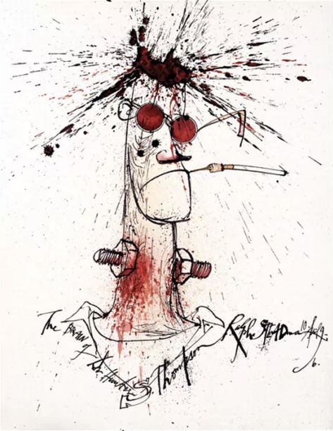 Hunter S Thompson by Ralph Steadman Ralph Steadman Art, Ralph Steadman, Hunter S Thompson, Hunter S, George Orwell, Caricatures, Kentucky Derby, Art Works, Art Inspo