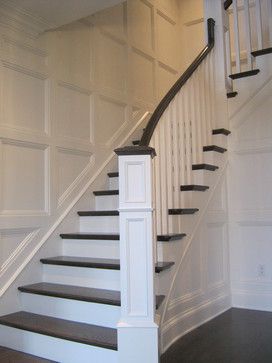 CP Stairmasters Halifax - Project Gallery - traditional - staircase - other metro - CP Stairmasters Inc. Staircase Wainscoting, Victorian Beach House, Wainscoting Staircase, Entry Staircase, Foyer Stairs, White Staircase, Traditional Staircase, Handrail Design, Coastal House Plans