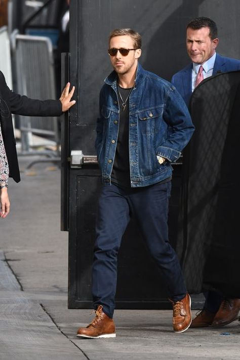 Ryan Gosling Style, Mens Fall Outfits, Perfect Winter Outfit, Mens Fashion Rugged, Fall Outfits Men, Ryan Gosling, Denim Jacket Men, Men Fashion Casual Outfits, Streetwear Men Outfits