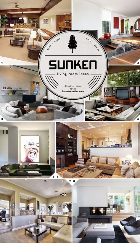 There are two different design styles when it comes to sunken living room ideas. You’ve got designs where the whole living room is sunken like in picture (1). Then you have designs where only a portion of the living room is a step down. If you have a large living room space, then having a […] Sunk In Living Room, Pictures For Home, Sunken Living Room, Different Design Styles, Room Additions, Small Living Room Decor, Living Room Spaces, Living Room Remodel, Home Additions