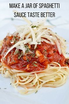 Improve your store bought spaghetti sauce with this recipe! Take boring spaghetti to AMAZING! Canned Spaghetti Sauce, Garlic Spaghetti, Best Spaghetti, Spaghetti Sauce Recipe, Homemade Spaghetti Sauce, House Flipping, Homemade Spaghetti, Fool Proof, Food Group