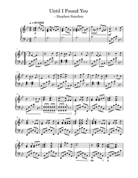 Until I Found You – Stephen Sanchez (Piano) Sheet music for Piano (Solo) | Musescore.com Pretty Piano Sheet Music, Music Sheets Piano, Piano Music Sheet, Until I Found You, Free Piano Sheet Music Printables, Music Sheets, Sheet Music Piano, Classical Piano Sheet Music, Kpop Clarinet Sheet Music