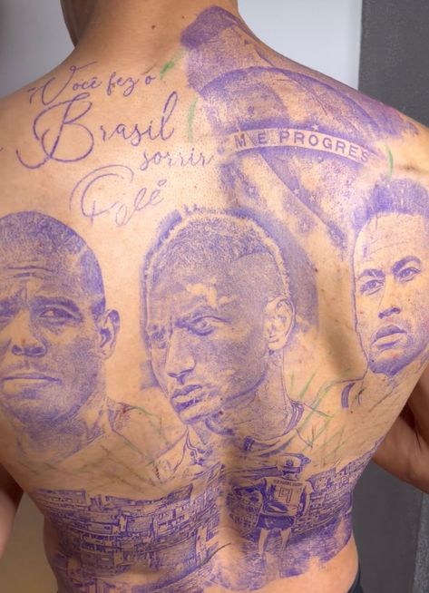 RICHARLISON has shown off a huge new back tattoo featuring himself alongside Neymar and Ronaldo. The Brazilian was left heartbroken after his side’s World Cup exit last Friday, as they went down on penalties to Croatia in the quarter-finals. Richarlison shared his huge new back tattoo with his Instagram followers The 25-year-old trusts famous artist […] Neymar And Ronaldo, Spurs Fans, Tattoo Now, Latest Tattoos, Detailed Tattoo, Sports Celebrities, Last Friday, Best Casino, Paris Saint