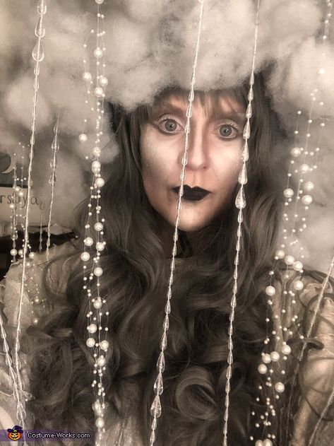 Rain Storm Costume, Rain Cloud Costume Women, Rain Costume Women, Thunder Cloud Costume, Cloud Costume Diy, Rain Halloween Costume, Storm Cloud Costume, Surreal Costume, Karneval Costume