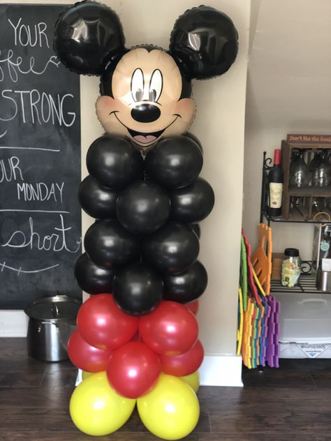 Mickey Mouse Balloon Column, Mickey Mouse Balloon Columns, Mickey Mouse Birthday Balloons, Mickey Balloon Arch, Mickey Mouse Balloon Arch, Mickey Mouse Balloon, Γενέθλια Mickey Mouse, Mickey Mouse Birthday Decorations, Mickey First Birthday