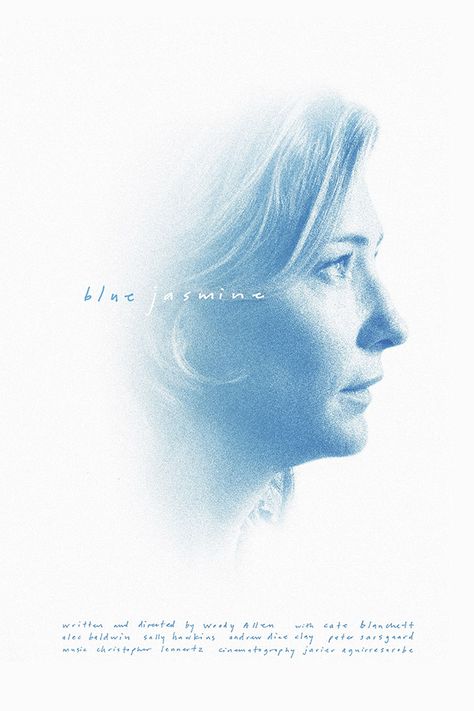 藍色茉莉《Blue Jasmine》/ 2013 Blue Jasmine Movie, Woody Allen Movies, Blue Jasmine, Film Poster Design, Movie Posters Design, Woody Allen, Movies And Series, Graphic Design Lessons, Alternative Movie Posters