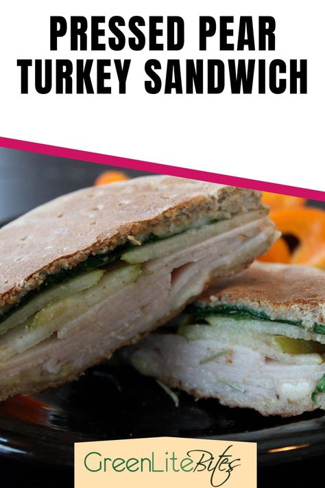 pressed pear turkey sandwich pin Pear Sandwich Recipe, Pear Turkey, Pear Sandwich, Fresh Lunch, Sandwich Thins, Turkey Sandwich, Deli Turkey, Lunch Idea, Turkey Sandwiches