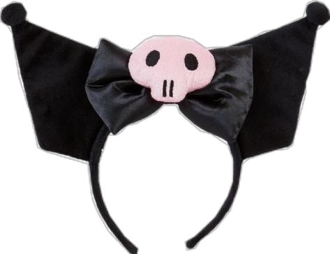 Cosplay Headband, Kuromi Stuff, Kuromi Plush, Sanrio Puroland, Lace Hat, Festival Rave Outfit, Headband Black, Black Icon, Red Bow Tie