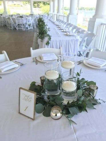 Floating Candle Centerpieces Wedding, Eucalyptus Centerpiece, Floating Candles Wedding, Floating Candle Centerpieces, Simple Wedding Centerpieces, Candle Wedding Centerpieces, Greenery Wedding Invitations, Wedding Table Decorations, Grand Rapids Mi