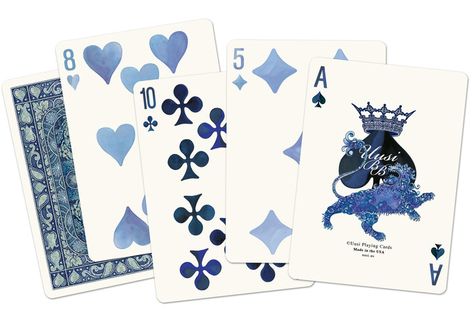 Blueblood Redux Limited Edition Playing Cards by Uusi — Kickstarter Deck Of Cards Graphic Design, Illustrated Playing Cards, Cool Playing Card Decks, Comic School, Illustrated Deck Of Cards, Blue Playing Cards, Playing Cards Art, Bicycle Playing Cards, Playing Cards Design