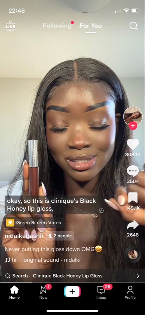 Clinique Black Honey Lip Gloss, Black Honey Lip Gloss, Honey Lip Gloss, Clinique Black Honey, Black Honey, Makeup Ideas, Lip Gloss, Honey, Lips