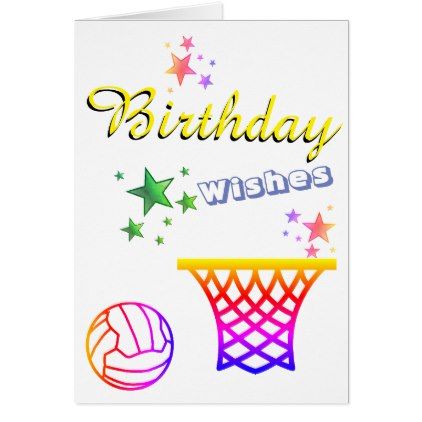 #Netball Theme Blank Birthday Greeting Card - #birthday #gift #present #giftidea #idea #gifts Wedding Day Decor, Wedding Table Signs, Parchment Cards, Signing Table Wedding, Tabletop Signs, Netball, Birthday Greeting, Table Signs, Diy Birthday Gifts