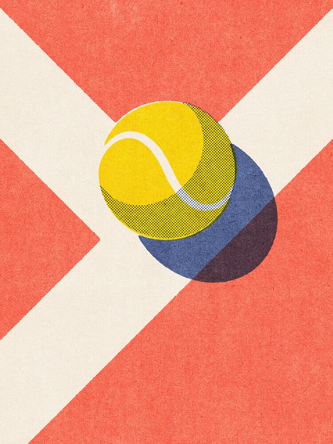 Daniel Coulmann, BALLS Tennis clay court I - Germany, Europe) Clay Tennis Court Aesthetic, Tennis Ball Painting, Tennis Illustration Art, Tennis Court Illustration, Tennis Ball Art, Tennis Ball Illustration, Tennis Graphic Design, Tennis Illustration, Tennis Artwork