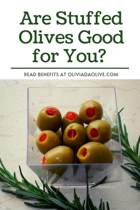 If you like olives, there is a good chance that you like stuffed olives. Stuffed olives are a great way to turn regular olives into a delicious and flavorful appetizer, snack, or treat. Olive Snack Ideas, Are Olives Good For You, Healthy Good Food, Olive Snack, Stuffed Olives, Olive Recipes, Toasted Bread, Salty Snacks, Green Olives