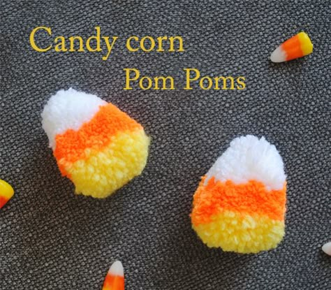 20 Yummy-Looking Candy Corn Crafts Inspired by The Staple Festive Treat! Corn Ideas, Diy Candy Corn, Corn Crafts, Pompon Diy, Candy Corn Crafts, Thanksgiving Crochet, Pom Crafts, Diy Pom Poms, Tassel Crafts