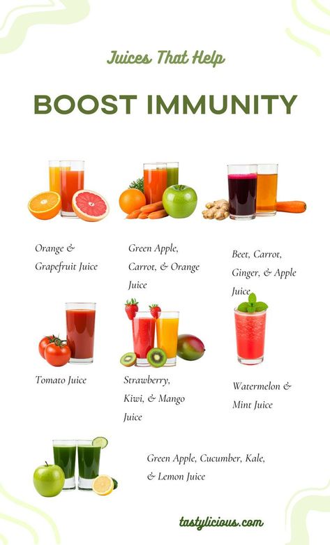 Fruits and vegetables are key to providing your body with the much needed vitamins and nutrients. Click to find out how juicing helps your immune system grow stronger. Juice For Immunity, Smoothies For Immune System, Juicing Recipes For Health Immune System, Juicing Recipes For Beginners Cleanses, Immune Boosting Juice Recipes, Immunity Smoothie Recipes, Juice For Immune System, Immune Juice, Immune Boosting Juice