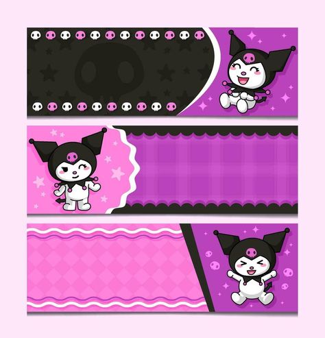 Cute Bunny Character Banner Set Cute Bunny Character, Personalized School Supplies Labels, Hello Kitty Invitation Card, School Labels Printables, School Stickers Labels, Hello Kitty Invitations, Paper Template Free, Bunny Character, Name Tag For School