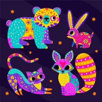 Mexican Folk Art Decor, Classroom Art Projects, Camping Art, Vector Hand, Mexican Art, Mexican Folk Art, Boho Art, Dia De Muertos, Cat Art